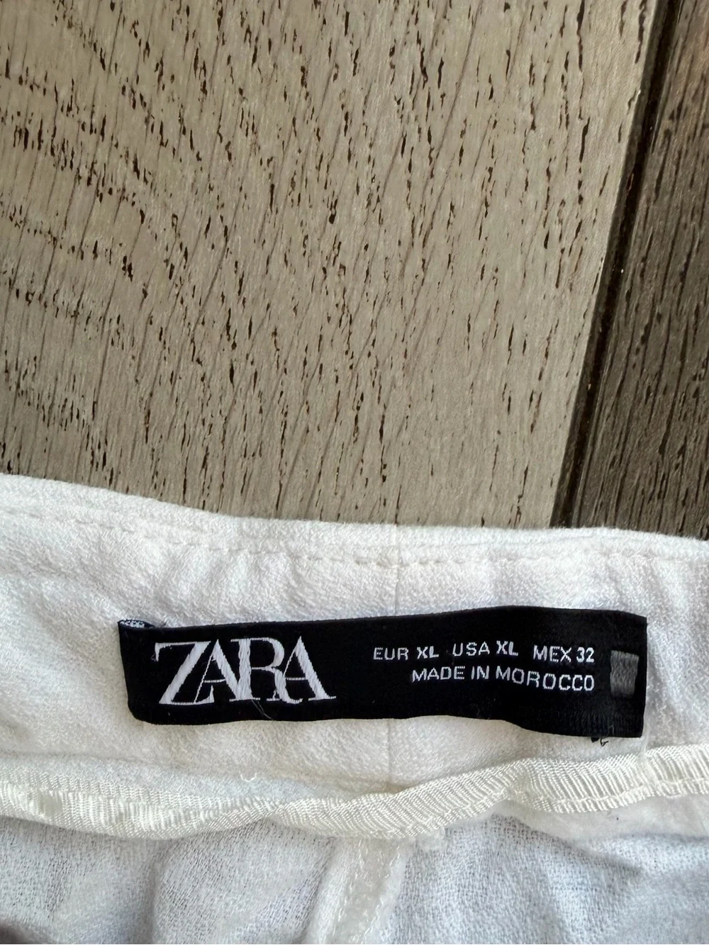 Zara Women’s White Linen-Blend Flare Pants M